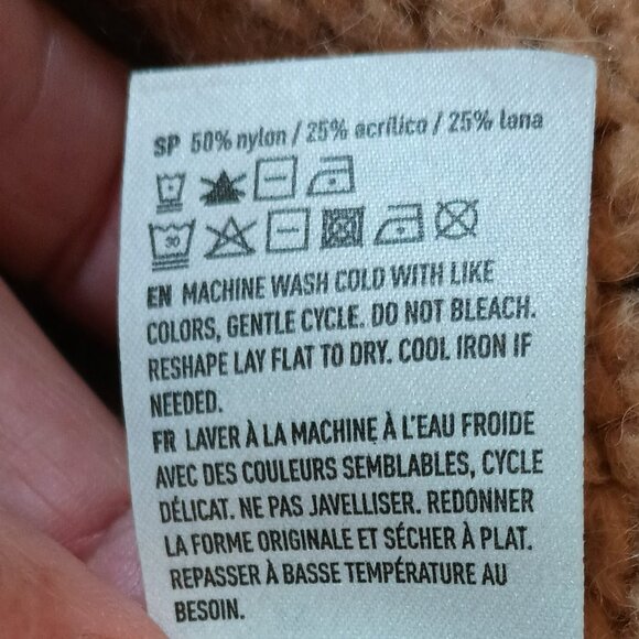 American Eagle Women's Hooded Sweater XS Tan Oversized V-Neck Jegging Fit - Picture 7 of 7